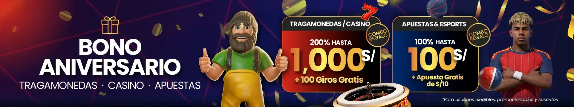 Promoción de bono de aniversario casino, slots y apuestas en JOKERBET