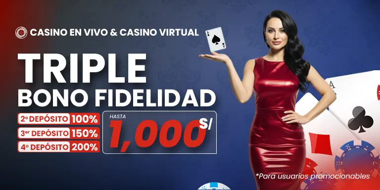 Triple bono de fidelidad casino JOKERBET.pe: S/ 1,000 extra en tus depósitos